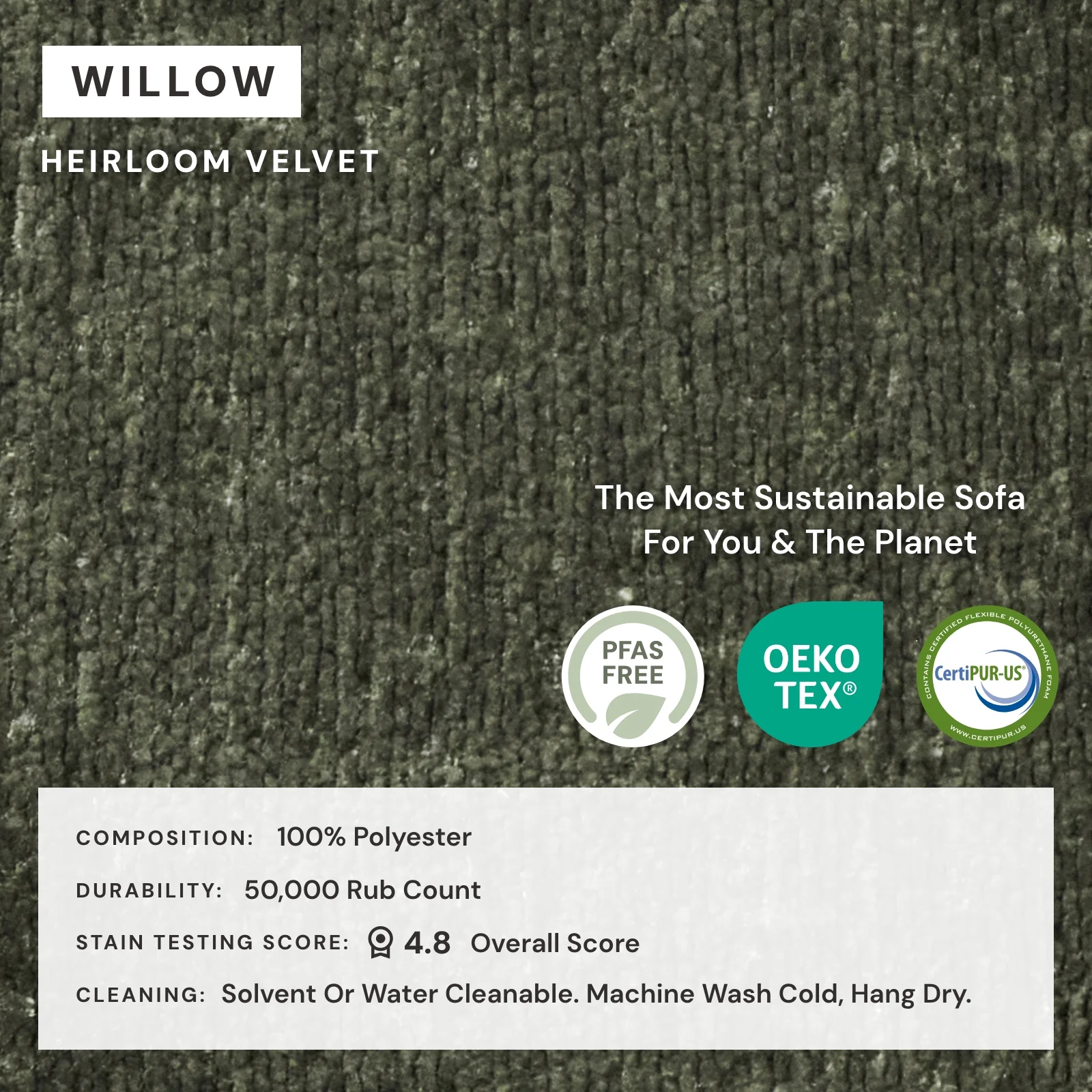 Modular Washable 2-Seater in Willow | Deluxe+ Seat | Cloud Pillow - Image 4