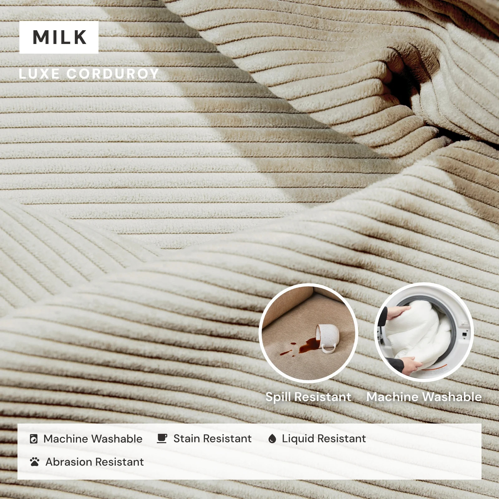 Elevate Comfort Layer for 7-Seater Open-Ends U-Sectional in Milk - Image 6