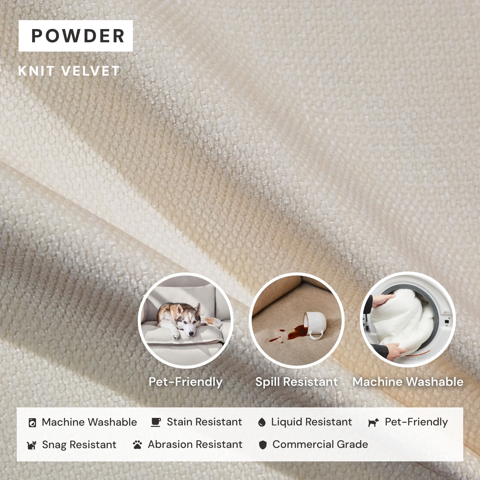 Elevate Comfort Layer for 9-Seater U-Sectional in Powder - Image 6