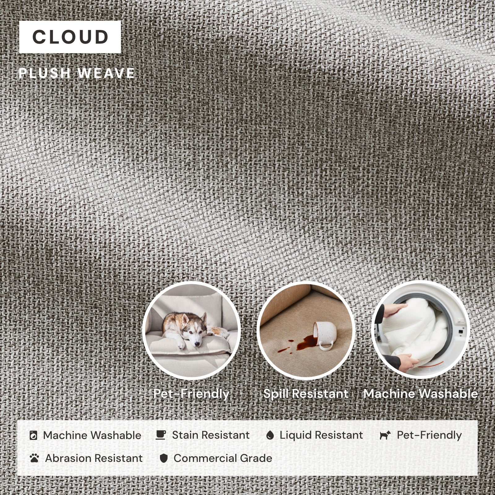 Elevate Comfort Layer Set for 4-Seater Corner Sectional | Plush Weave in Cloud - Image 6