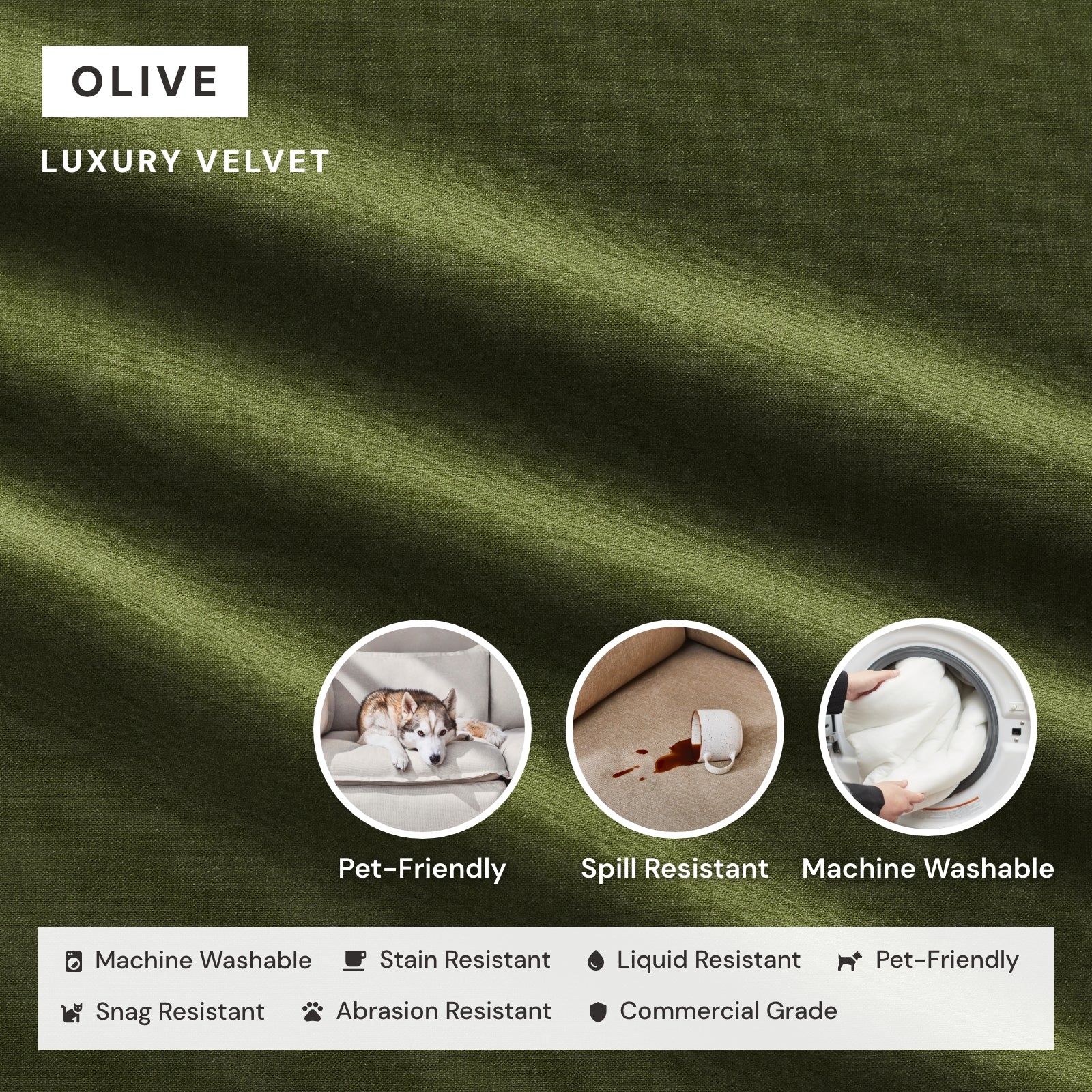 Elevate Comfort Layer Set for Modular Unit | Luxury Velvet in Olive - Image 6