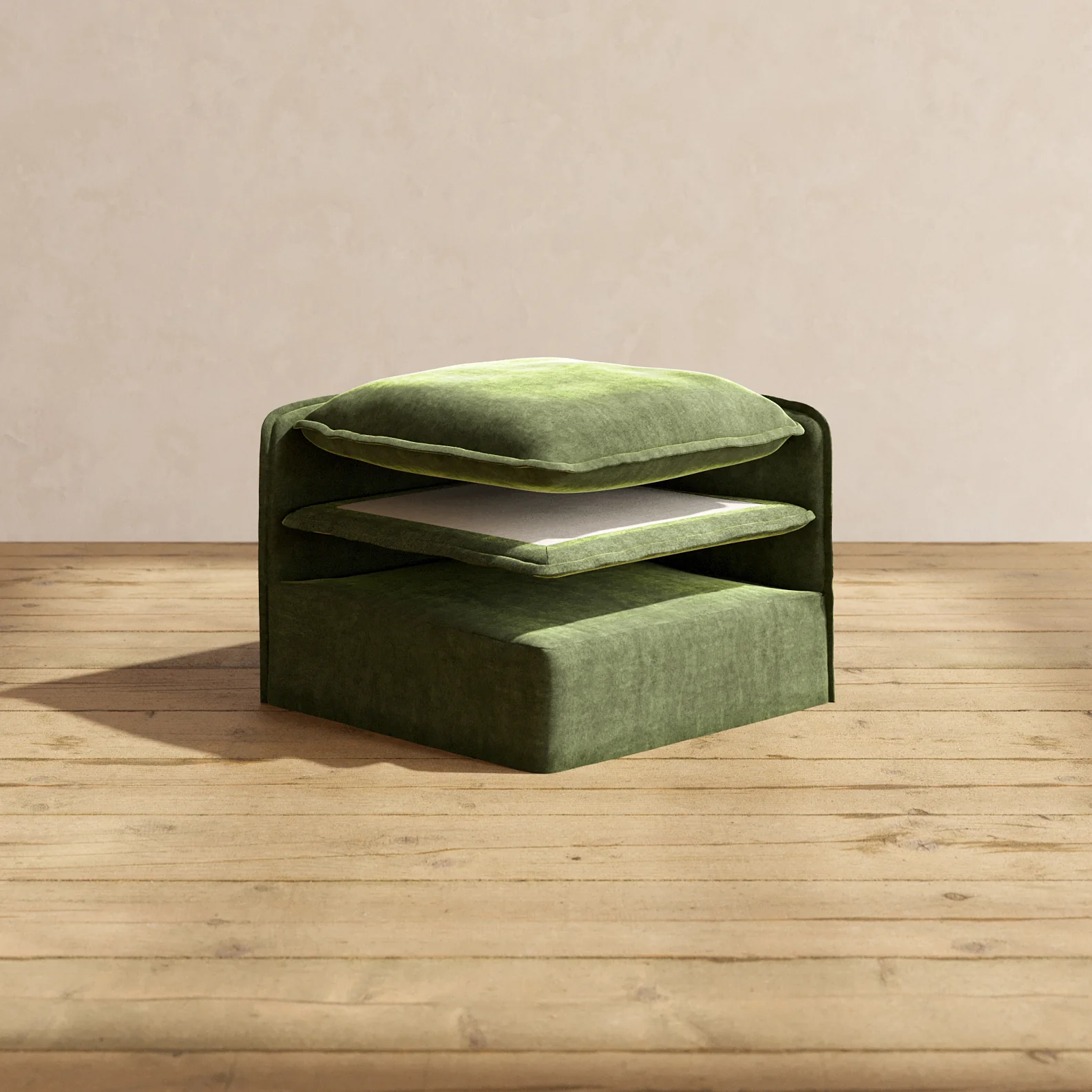 Elevate Comfort Layer Set for Ottoman | Luxury Velvet in Olive
