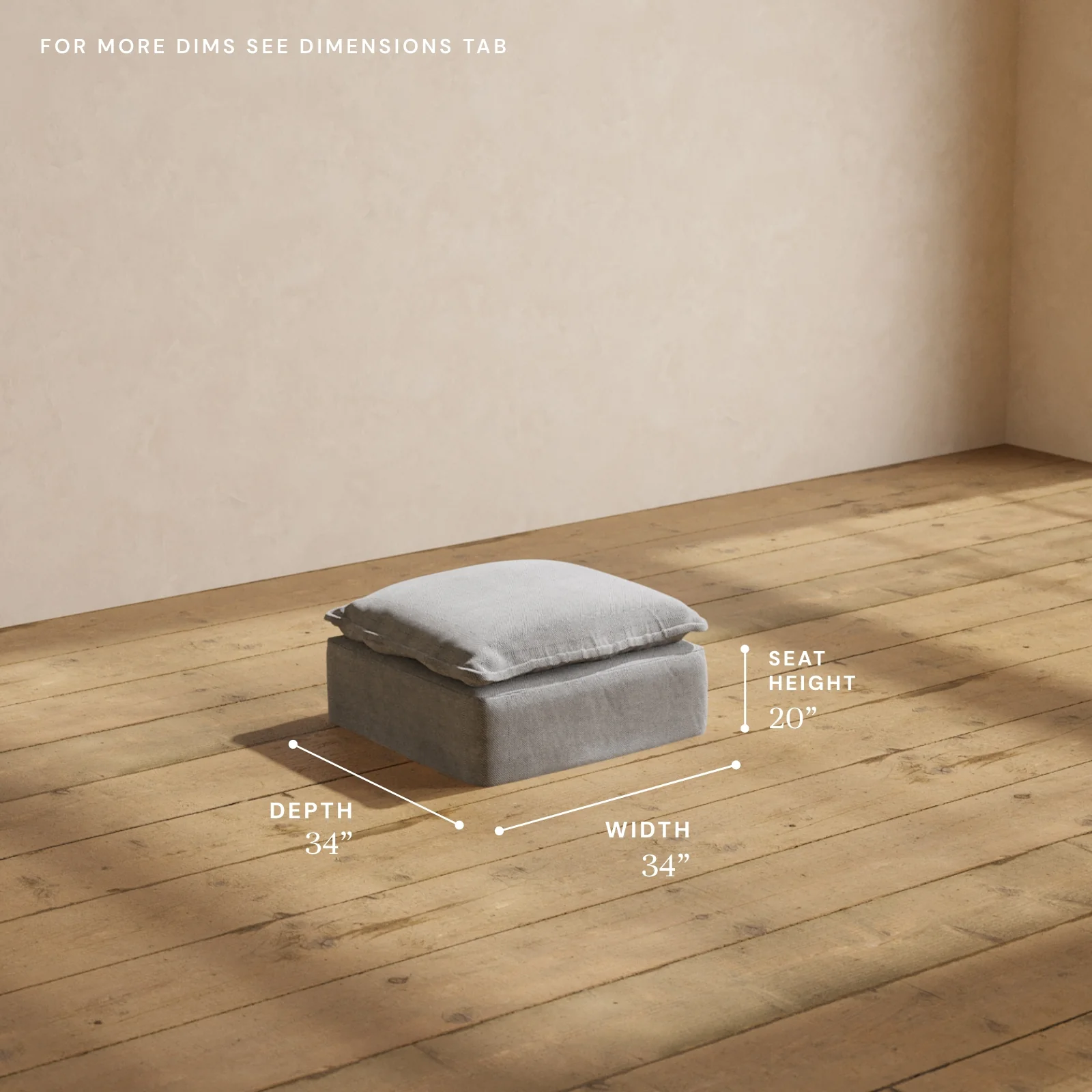 Modular Washable Ottoman in Ash | Memorix+ Seat - Image 5