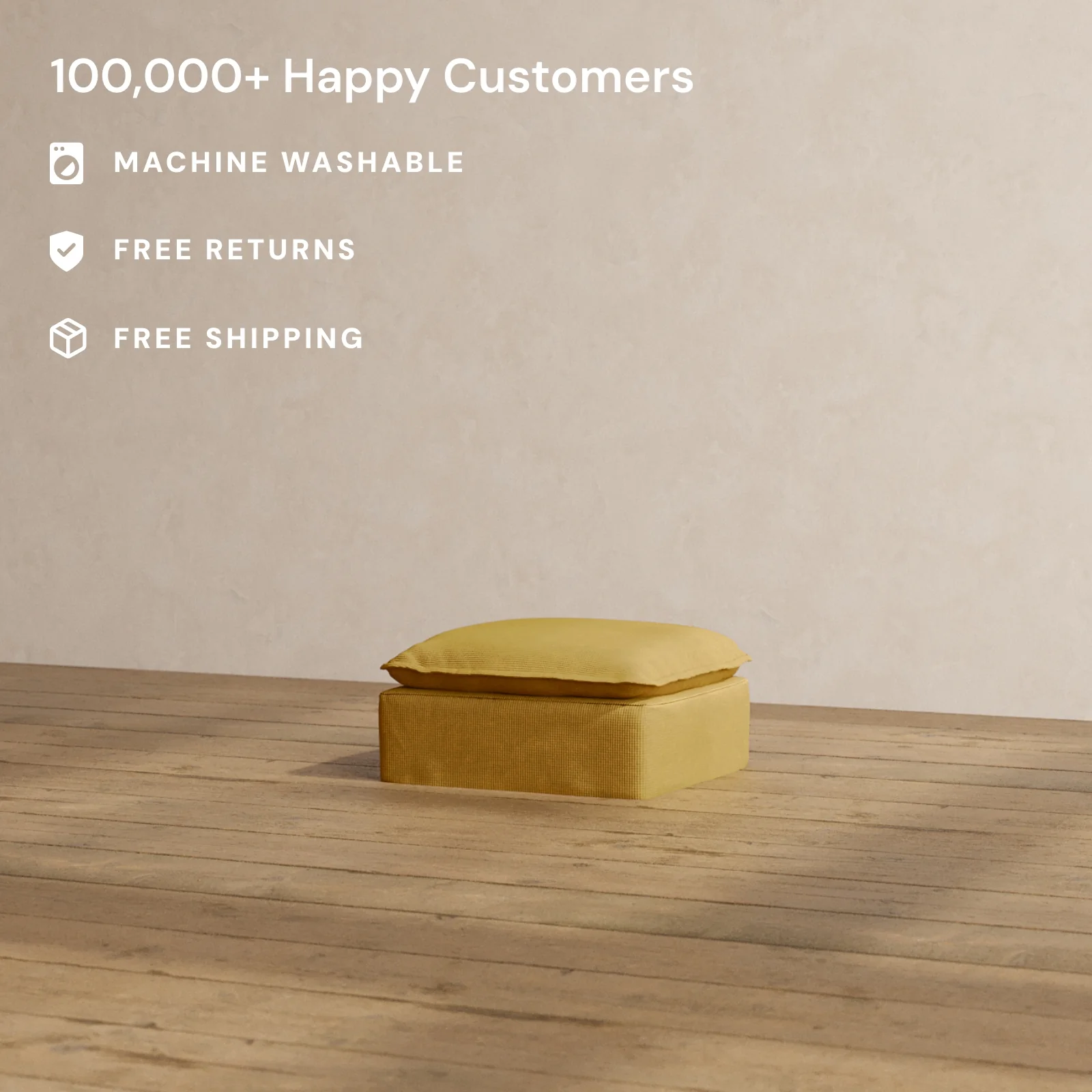 Modular Washable Ottoman in Kiiro | Memorix+ Seat - Image 2